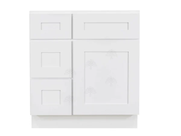 Lancaster Shaker White Vanity Sink Base Cabinet 1 Dummy Drawer 1 Door Leftside