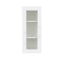 Lancaster Shaker White Wall Mullion Door Cabinet 1 Door 2 Adjustable Shelves Glass not Included