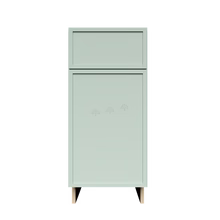 Urban Slim Minty Green Shaker Painted Finish Base Cabinet with 1 Drawer 1 Door and 1 Shelf